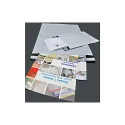 (BC25035060SIN) BOLSAS MENSAJERÍA ESTÁNDAR PLÁSTICO OPACO 250X350+40 SOLAPA BLANCO / INTERIOR NEGRO -PACK DE 100UD-