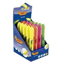 (1829) JOVI MARCADOR FLUORESCENTE JOVI!NEON DE GEL EN STICK 140MM C/SURTIDOS EXPOSITOR 20 UD