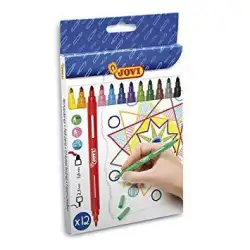 (1512) JOVI ROTULADORES DOBLE PUNTA 175MM ESTUCHE DE 12 C/SURTIDOS