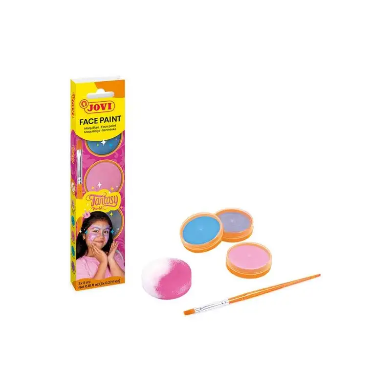 (174FA) JOVI MAQUILLAJE CREMA ESTUCHE 3 BOTES 8ML + ACCESORIOS FANTASY