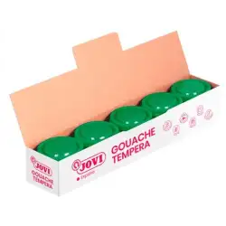 (50317) JOVI TÉMPERA ESCOLAR ESTUCHE 5 BOTES VERDE MEDIO DE 35ML