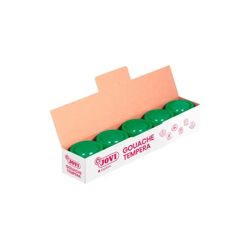 (50317) JOVI TÉMPERA ESCOLAR ESTUCHE 5 BOTES VERDE MEDIO DE 35ML