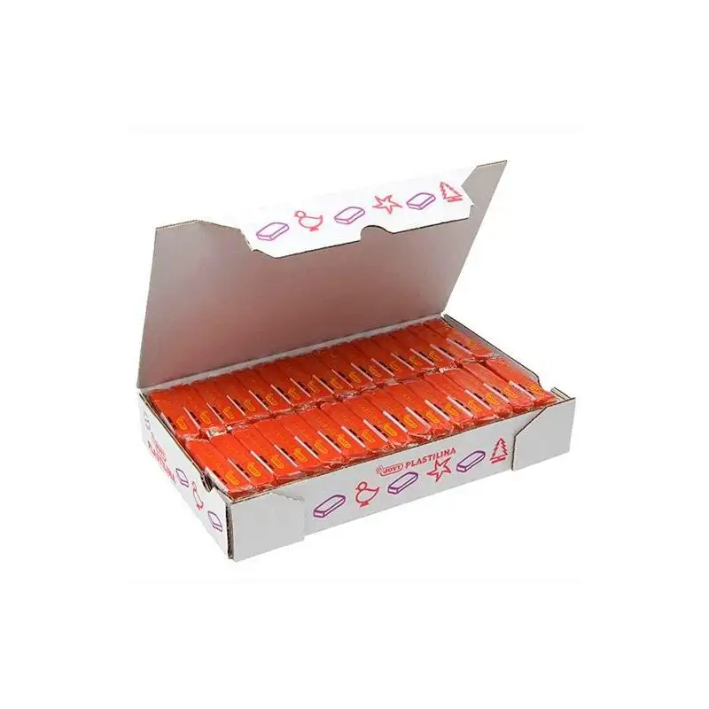 (7004) JOVI PLASTILINA SCHOOL PASTILLA 50GR NARANJA CAJA 30 UD