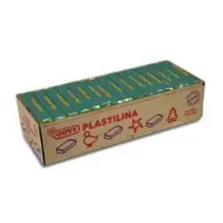 (7211) JOVI PLASTILINA PASTILLA 350GR UNICOLOR VERDE OSCURO CAJA 15 UD