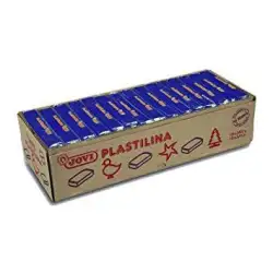 (7213) JOVI PLASTILINA PASTILLA 350GR UNICOLOR AZUL OSCURO CAJA 15 UD