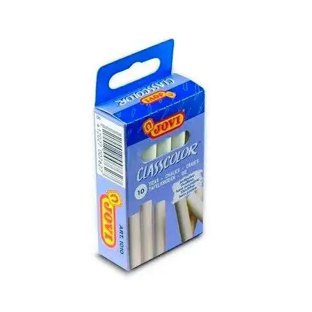 (1010) JOVI TIZAS CLASSCOLOR SCHOOL ANTIPOLVO 80MM BLANCO CAJA 10 UD
