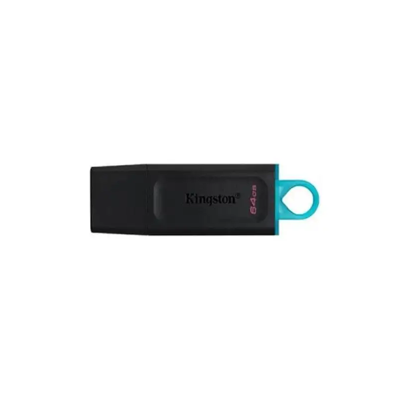 (DTX/64GB) KINGSTON PENDRIVE DATATRAVELER EXODIA 64GB C/TAPA PROTECTORA Y RANURA PARA COLGAR USB 3.2 NEGRO/TURQUESA