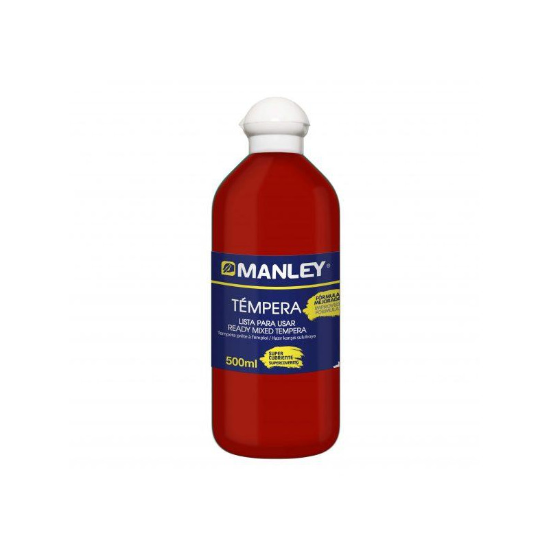 (MNP18636) MANLEY TÉMPERA PREPARADA ROJO BOTELLA DE 500ML
