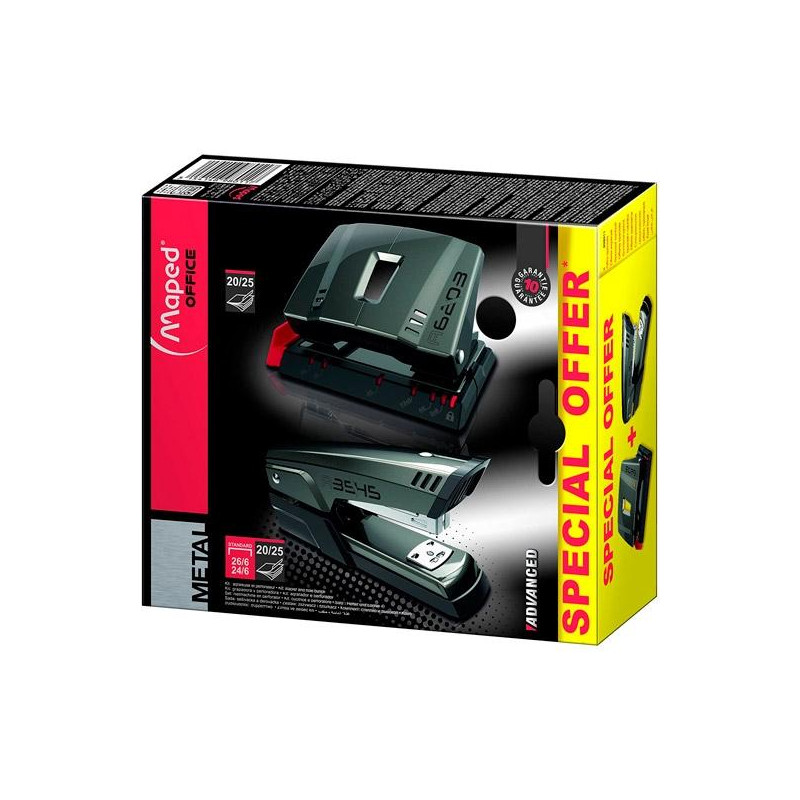 (898011) MAPED KIT DE GRAPADO AVANCED METAL GRAPADORA HALF + PERFORADORA 2 AGUJEROS 20/25 HOJAS
