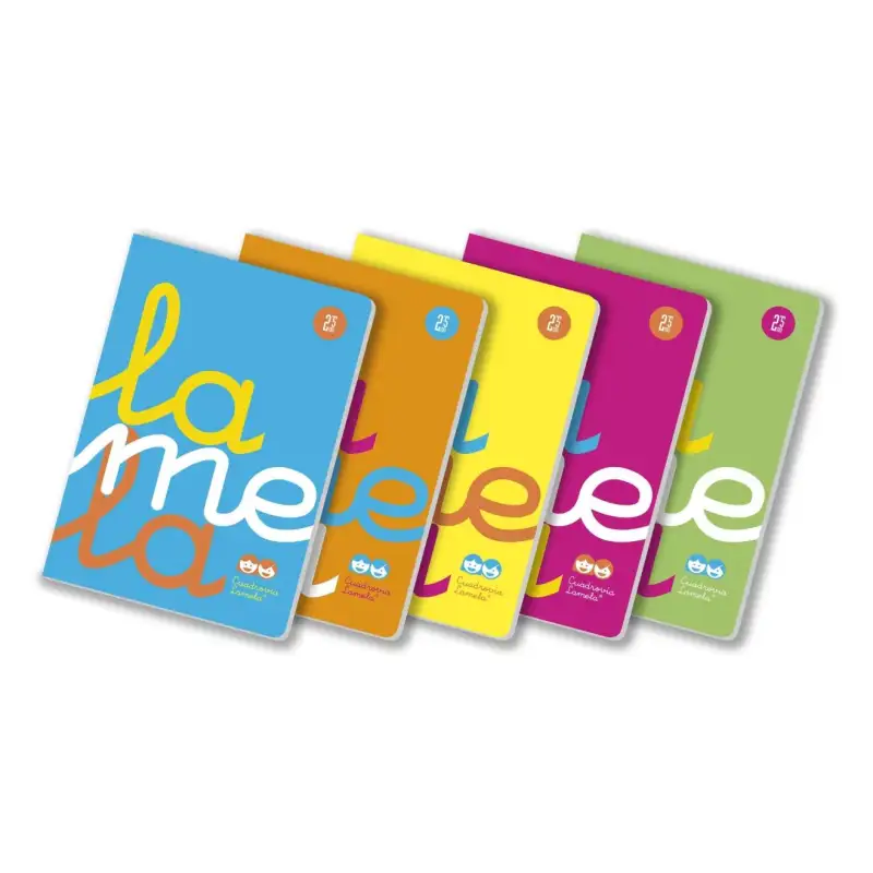 (06A4P03) LAMELA LIBRETA GRAPADA 50H A4 90GR CUADROVÍA 3MM CUBIERTA PP C/SURTIDOS