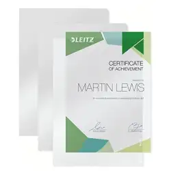 (41000203) LEITZ DOSSIER UÑERO PVP RÍGIDO 150 MICRAS A4 CAJA 100 UNIDADES BLANCO TRANSLÚCIDO