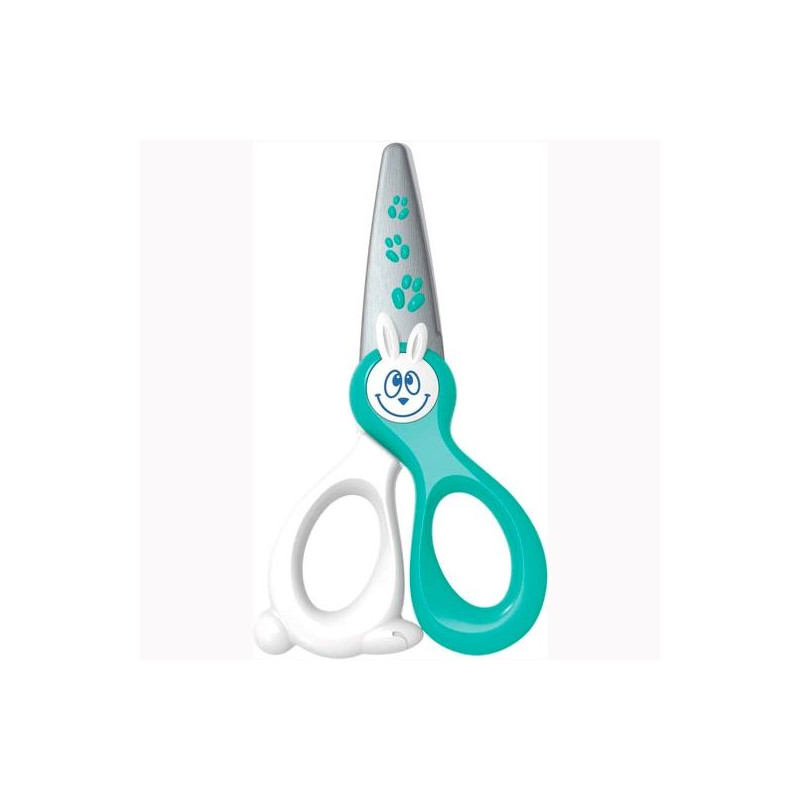 (137702) MAPED TIJERAS KIDIKUT 12CM SIMÉTRICAS CUCHILLAS FIBRA VIDRIO AZUL/BLANCO