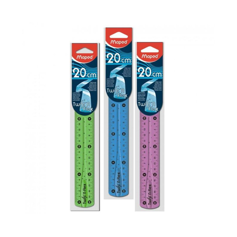 (279210) MAPED REGLA TWIST´N FLEX DECORADA DOBLE GRADUACIÓN 20 CM COLORES SURTIDOS