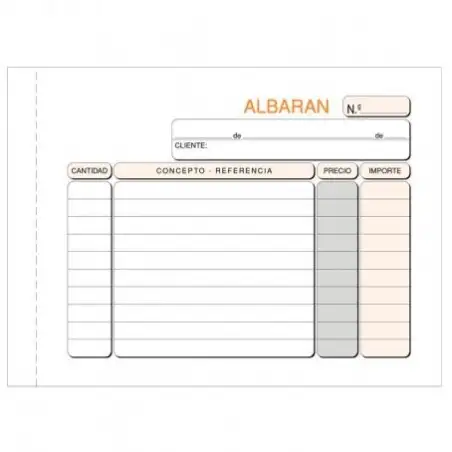 (T-123) LOAN TALONARIO ALBARANES OCTAVO APAISADO DUPLICADO AUTOCOPIA