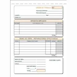 (T-138) LOAN TALONARIO INFORME DE TRABAJO CUARTO NATURAL DUPLICADO AUTOCOPIA