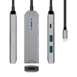 (ASUC-4P002-GR) AISENS DOCK STATION 4 EN 1 USB-C A 1XHDMI