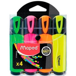 (742547) MAPED MARCADOR FLUORESCENTE PEPS CLASSIC COLORES SURTIDOS BLÍSTER 4 UD