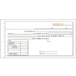 (T-52) LOAN TALONARIO RECIBO ALQUILER IVA TERCIO DE FOLIO DUPLICADO AUTOCOPIA