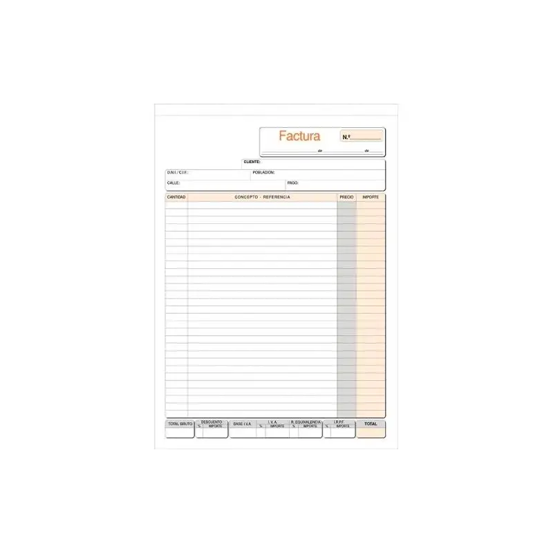 (T-56) LOAN TALONARIO FACTURAS A4 NATURAL AUTOCOPIA DUPLICADO