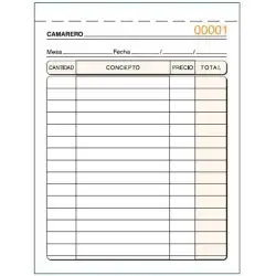 (T-58) LOAN TALONARIO CAMAREROS OCTAVO NATURAL SIN COPIA