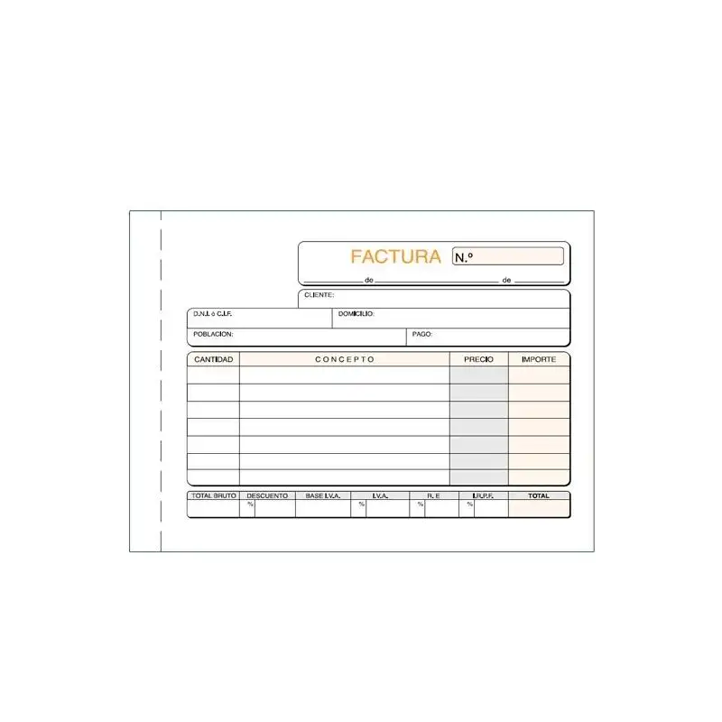 (T-67) LOAN TALONARIO FACTURAS OCTAVO APAISADO DUPLICADO AUTOCOPIA