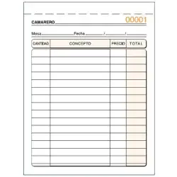 (T-88) LOAN TALONARIO CAMAREROS OCTAVO DUPLICADO AUTOCOPIA