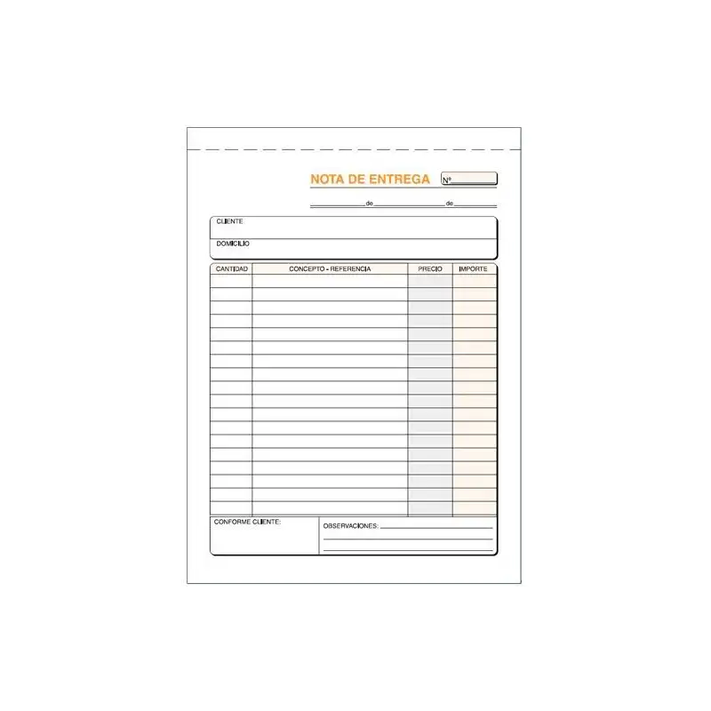 (T-91) LOAN TALONARIO ENTREGAS CUARTO NATURAL DUPLICADO AUTOCOPIA