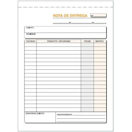 (T-91) LOAN TALONARIO ENTREGAS CUARTO NATURAL DUPLICADO AUTOCOPIA