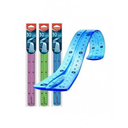 (027900) MAPED REGLA TWIST´N FLEX IRROMPIBLE DECORADA 30CM COLORES SURTIDOS