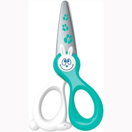 (137702) MAPED TIJERAS KIDIKUT 12CM SIMÉTRICAS CUCHILLAS FIBRA VIDRIO AZUL/BLANCO