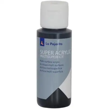 (181976) LA PAJARITA PINTURA SUPER ACRYLIC A-45 60ML NEGRO