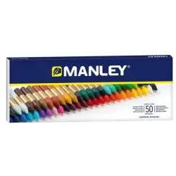 (MNC00088) MANLEY ESTUCHE DE 50 CERAS BLANDAS 60MM COLORES SURTIDOS