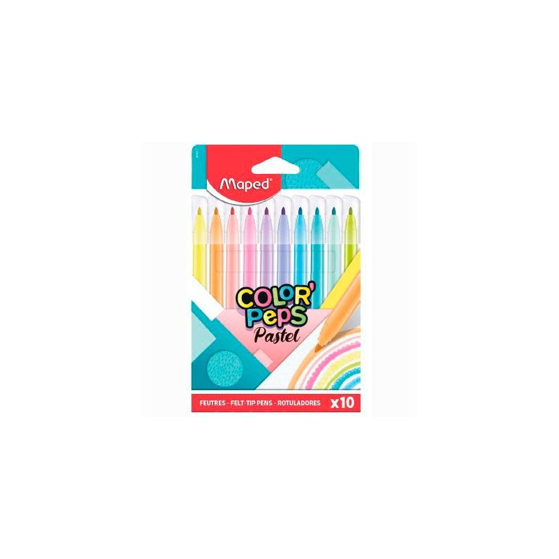 (845469) MAPED ROTULADORES COLOR´PEPS PASTEL ESTUCHE DE 10 C/SURTIDOS
