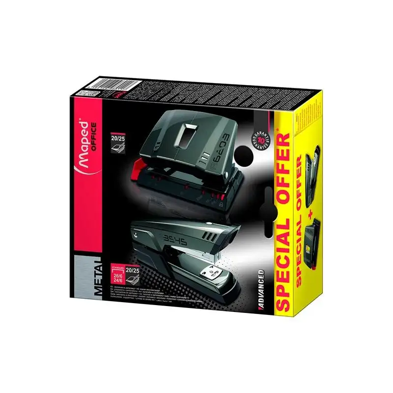 (898011) MAPED KIT DE GRAPADO AVANCED METAL GRAPADORA HALF + PERFORADORA 2 AGUJEROS 20/25 HOJAS
