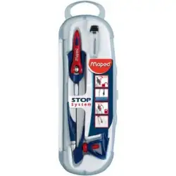 (196100) MAPED COMPÁS STOP SYSTEM CON ADAPTADOR ESTUCHE DE 3 PIEZAS