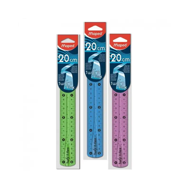 (279210) MAPED REGLA TWIST´N FLEX DECORADA DOBLE GRADUACIÓN 20 CM COLORES SURTIDOS