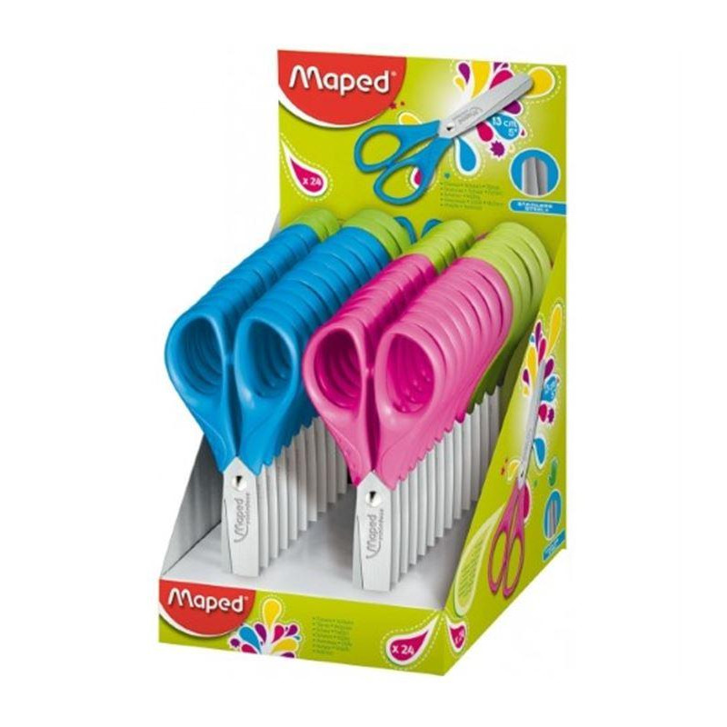 (464212) MAPED TIJERAS ESCOLARES ESSENTIALS 13CM SIMÉTRICAS C/SURTIDOS