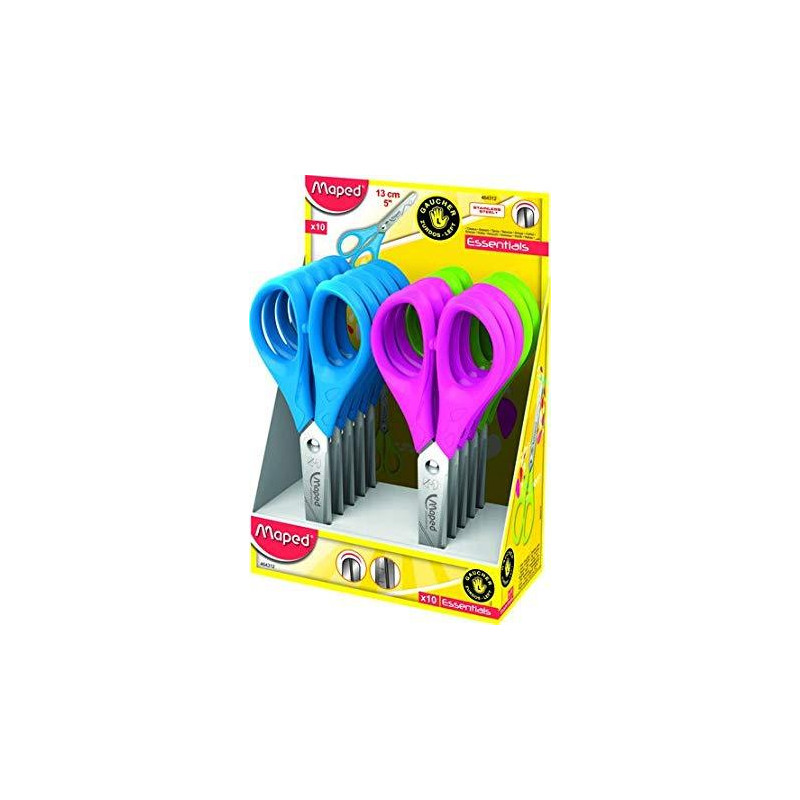 (464312) MAPED TIJERAS ESCOLARES 13CM ESSENTIALS ZURDOS SIMÉTRICAS C/SURTIDOS