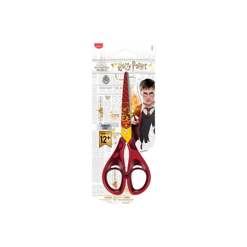 (466900) MAPED TIJERAS HARRY POTTER 16CM SIMÉTRICAS ROJO/GRANATE BLISTER