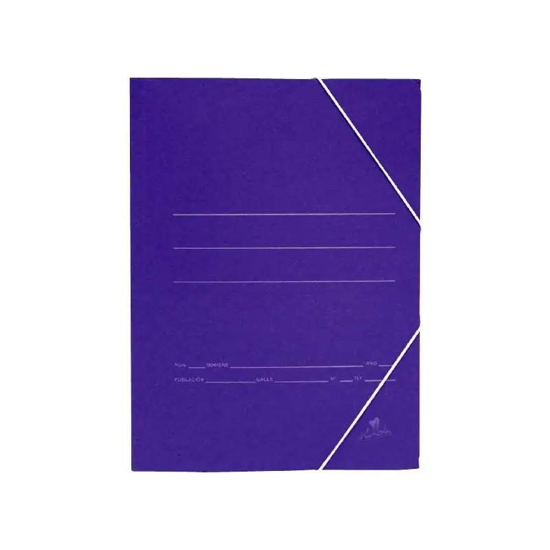 (1080) MARIOLA CARPETA CARTÓN SENCILLA 500 GR GOMAS FOLIO AZUL MATE -20U-