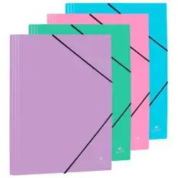 (1096PASU) MARIOLA CARPETA CON GOMAS Y SOLAPAS FOLIO POLIPROPILENO 450 MICRAS C/SURTIDOS PASTEL