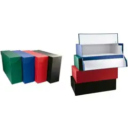 (1685AZ) MARIOLA CAJA DE TRANSFERENCIA FOLIO CARTÓN FORRADO CON TELA GELTEX AZUL