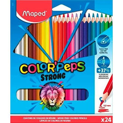 (862724) MAPED LÁPICES DE COLORES COLOR´PEPS STRONG C/SURTIDOS ESTUCHE 24 UD
