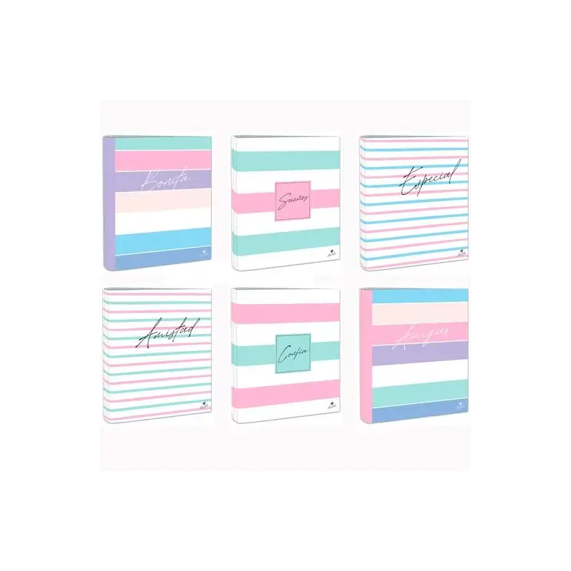 (592RF-EX) MARIOLA CARPETA 4 ANILLAS MIXTAS 40MM CARTÓN FORRADO PLASTIFICADO DISEÑOS SURTIDOS