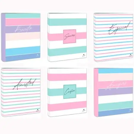 (592RF-EX) MARIOLA CARPETA 4 ANILLAS MIXTAS 40MM CARTÓN FORRADO PLASTIFICADO DISEÑOS SURTIDOS