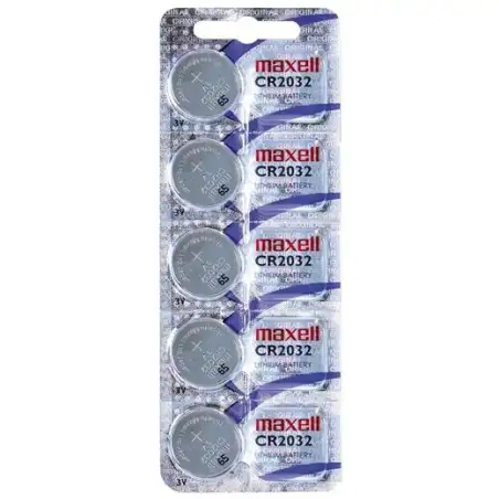 (CR2032 E-B5 MXL) MAXELL PILAS PLANAS DE LITIO 3V - CR2032 -PACK 5-
