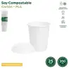 (10317) MAXI PRODUCTS VASO 350CC CARTÓN TAPA DRINK BLANCO PACK 25 UD