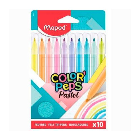 (845469) MAPED ROTULADORES COLOR´PEPS PASTEL ESTUCHE DE 10 C/SURTIDOS