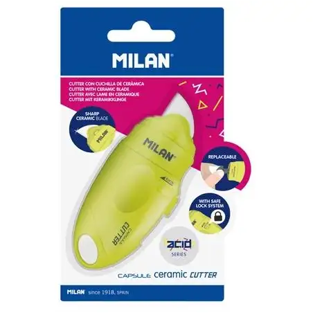 (BWM10337Y) MILAN CUTTER HOJA CERÁMICA CAPSULE SERIE ACID BLÍSTER AMARILLO