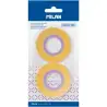 (BWM10479) MILAN CINTA ADHESIVA TRANSPARENTE ROLLO 12MM X 33M BLÍSTER 2 UD AMARILLO